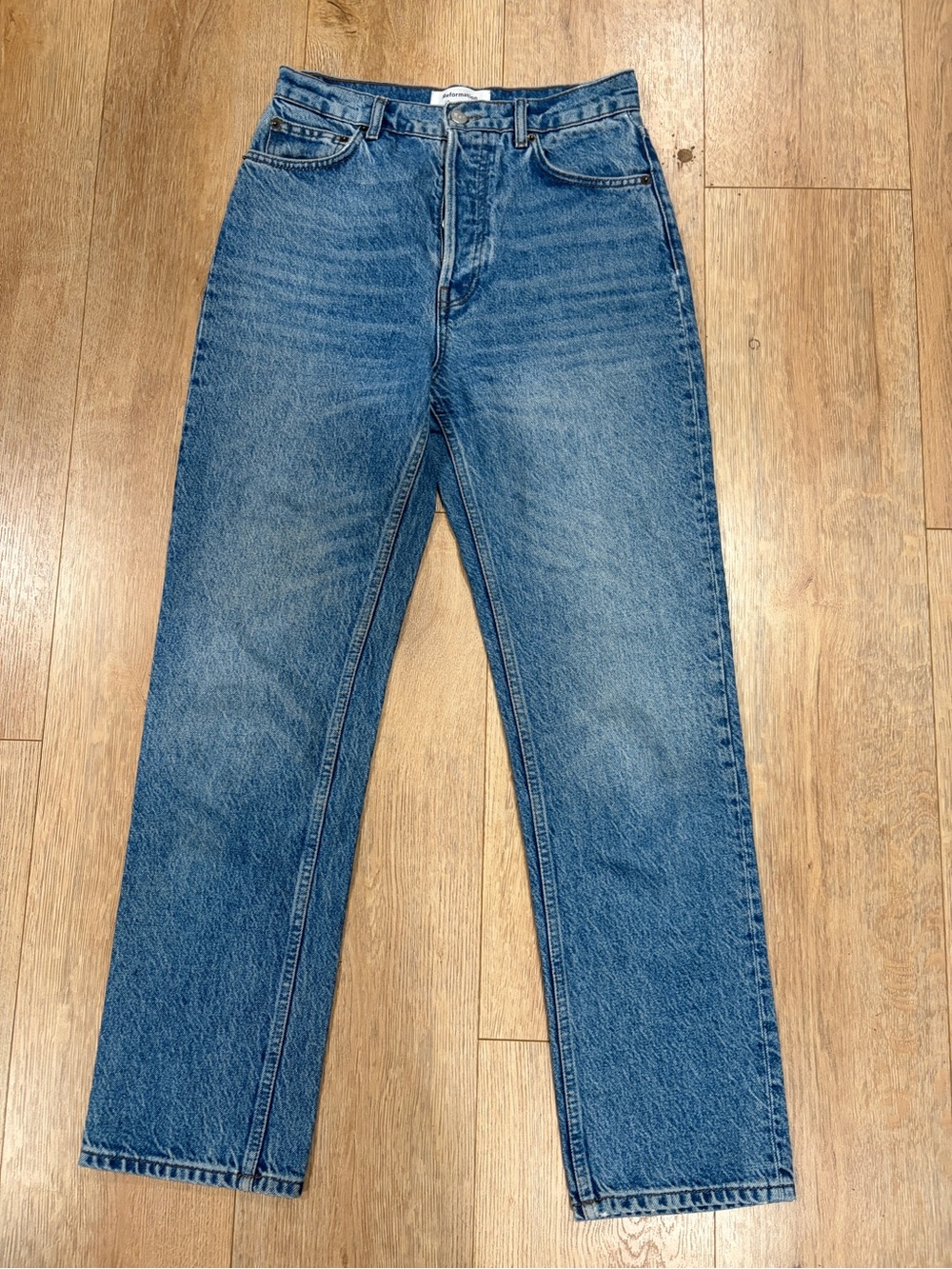 Reformation Jeans High Rise Straight Leg Jeans Medium Wash Size 26
